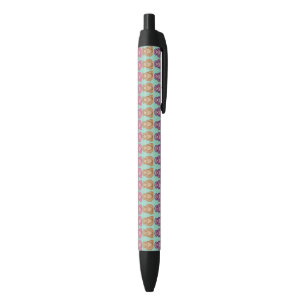 Whimsical Pixel Style Colourful Monkeys Black Ink Pen