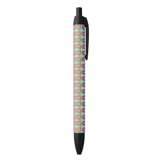 Whimsical Pixel Style Colourful Monkeys Black Ink Pen (Bottom (Vertical))