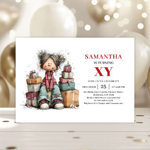 Whimsical Playful Girl Birthday invitation