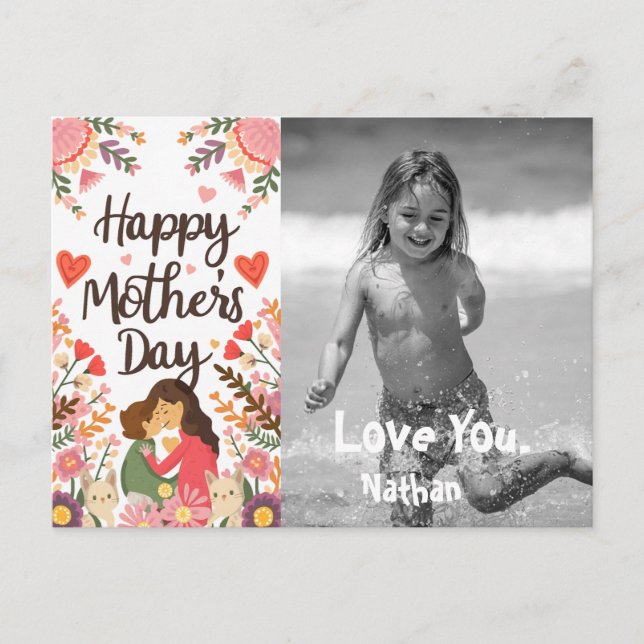 *~* Whimsical Playful Mother's Day AP72 Photo Holiday Postcard (Front)