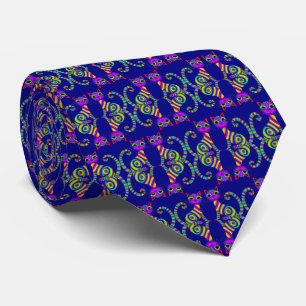 Whimsical Playful Rainbow Cat Pattern Tie