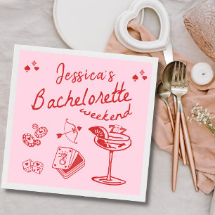 Whimsical Poker Cocktail Bachelorette Party Napkin