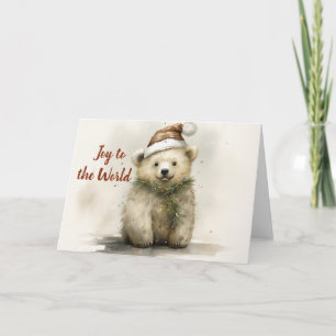 Whimsical Polar Bear Christmas Card 