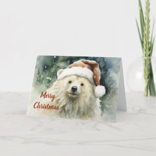 Whimsical Polar Bear Christmas Card 
