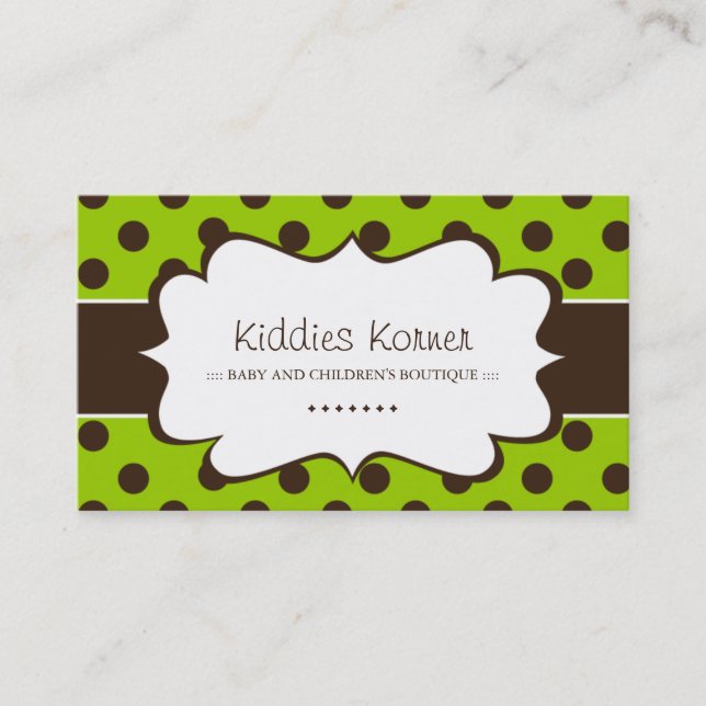 Whimsical Polk A Dot  Business Cards (Front)