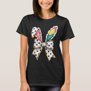 Whimsical Polka Dot Bow Ears Easter Sunday T-Shirt