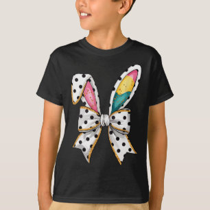 Whimsical Polka Dot Bow Ears Easter Sunday T-Shirt