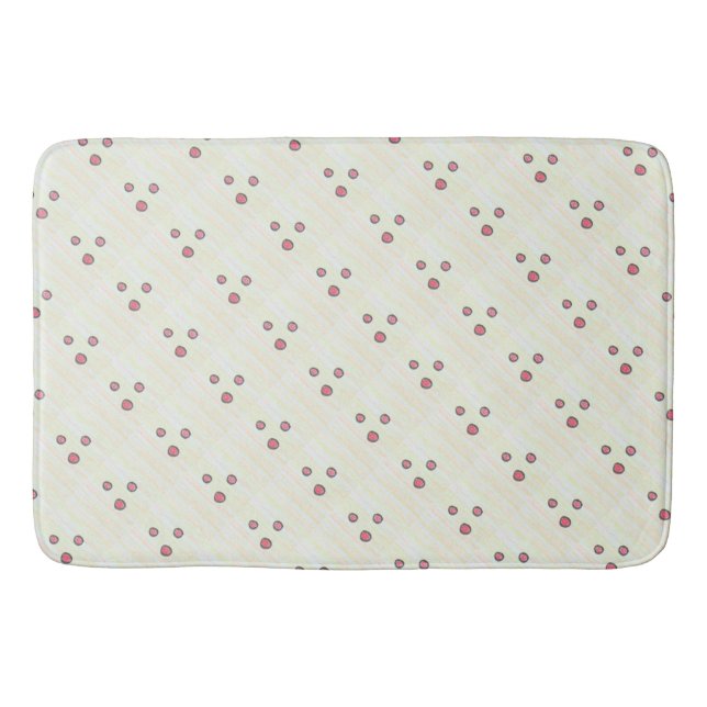 Whimsical Polka Dot Design Bath Mat (Front)