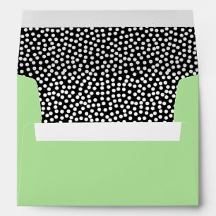 Whimsical Polka Dot Pattern with Green Envelope