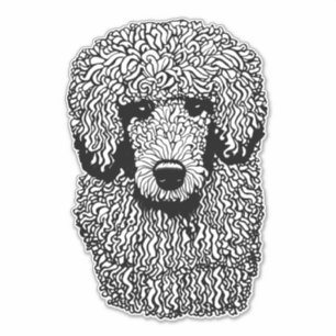 Whimsical Poodle Dog Head Animals Pets art