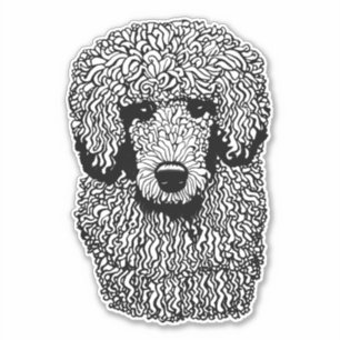 Whimsical Poodle Dog Head Animals Pets art
