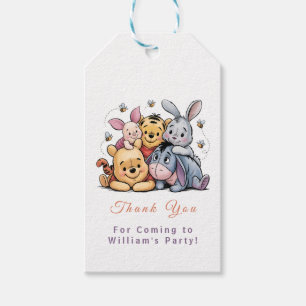 Whimsical Pooh & Friends Birthday Gift Tags
