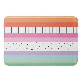 Whimsical Pop Stripes Bath Mat