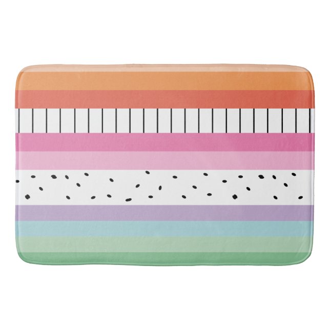 Whimsical Pop Stripes Bath Mat (Front)