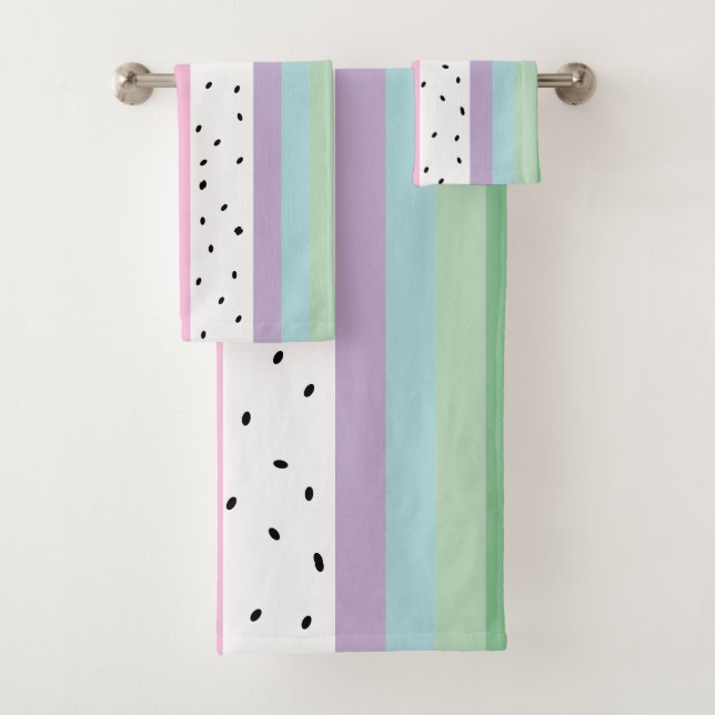 Whimsical Pop Stripes Bath Towel Set (Insitu)