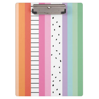 Whimsical Pop Stripes Clipboard