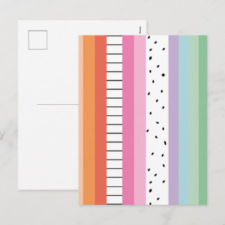 Whimsical Pop Stripes Holiday Postcard