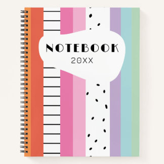Whimsical Pop Stripes Notebook