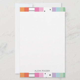 Whimsical Pop Stripes Stationery