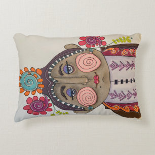 Whimsical Portrait Decorative Cushion