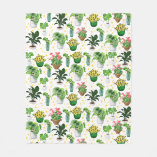 Whimsical Potted Plants Blanket