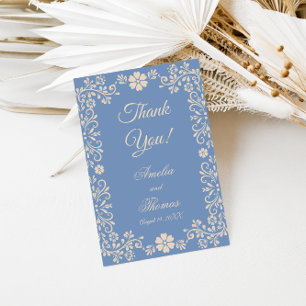 Whimsical Powder Blue Wedding Thank You Card