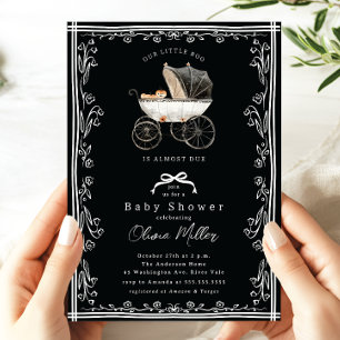 Whimsical Pram Baby Shower  Invitation
