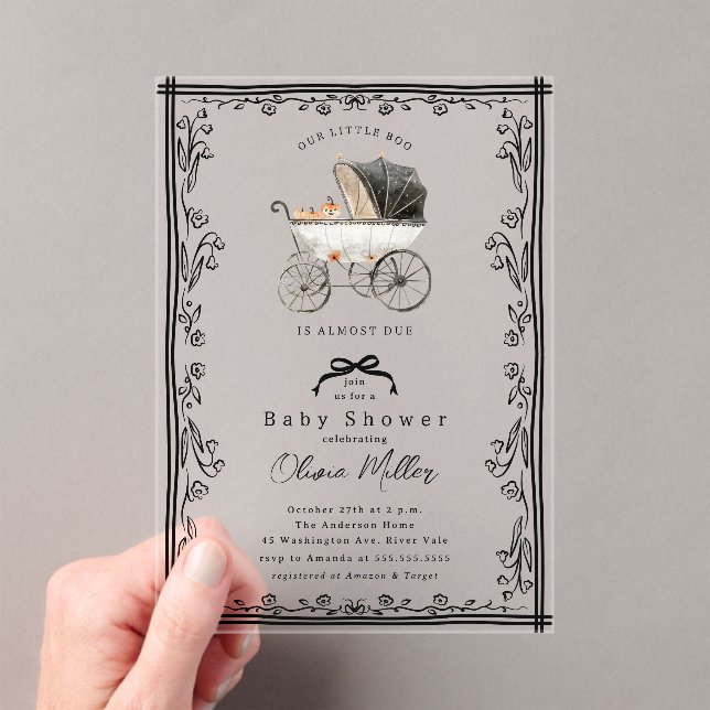 Whimsical Pram Baby Shower  Invitation (Insitu (Handheld))