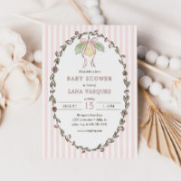 Whimsical Preppy Coquette Pastel Lemon Baby Shower