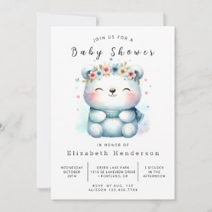 Whimsical Printable Bear Baby Shower Invitation
