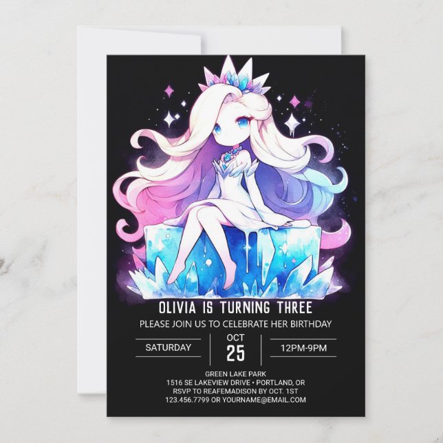 Whimsical Printable Princess Birthday Invitation (Front)