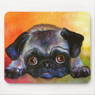 Whimsical Pug Painting #1 Svetlana Novikova Mouse Pad