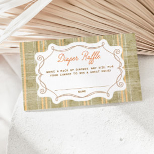Whimsical Pumpkin Baby Shower Diaper Raffle Enclosure Card