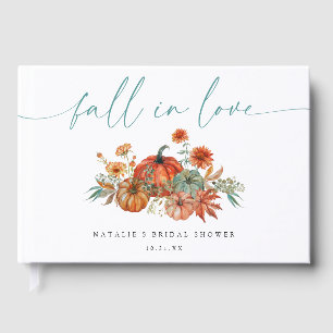 Whimsical Pumpkin Fall in Love Bridal Shower Guest Book