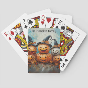  Whimsical Pumpkin Family Fall Season  Playing Cards