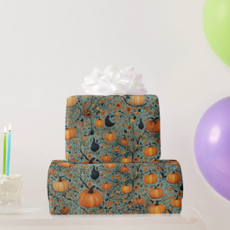 Whimsical Pumpkin Garden Wrapping Paper