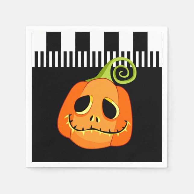 Whimsical Pumpkin Halloween Costume Party Napkin (Front)