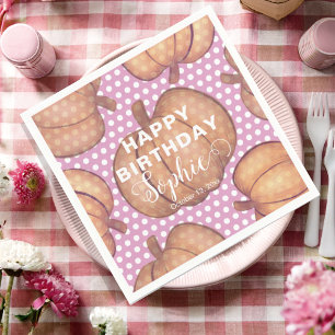 Whimsical Pumpkin Happy Birthday Party  Napkin