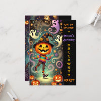 Whimsical Pumpkin Head Witch Halloween Party