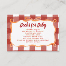 Whimsical Pumpkin Plaid Baby Shower Book Request