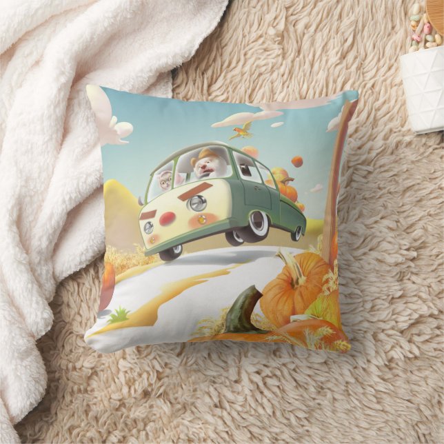 Whimsical Pumpkin Ride Cushion (Blanket)
