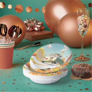 Whimsical Pumpkin Ride Paper Plate