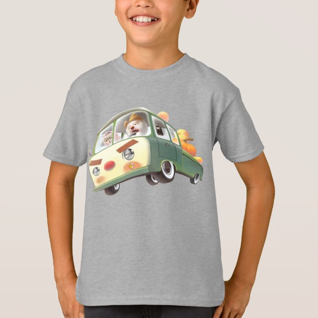 Whimsical Pumpkin Ride T-Shirt (Front)