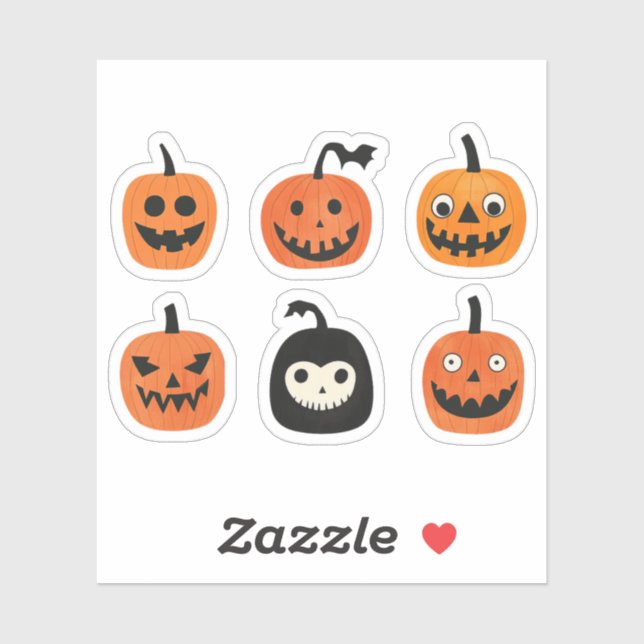 Whimsical Pumpkins Halloween Jack-o-Lanterns (Sheet)