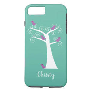 Whimsical Purple Birds on a Tree Personalise Case-Mate iPhone Case