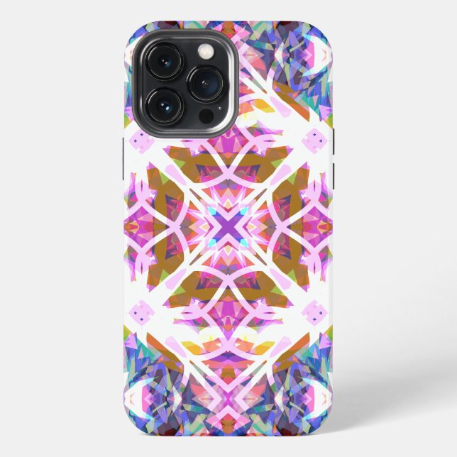 Whimsical Purple Blue Pink Colorful Pattern iPhone Case (Back)
