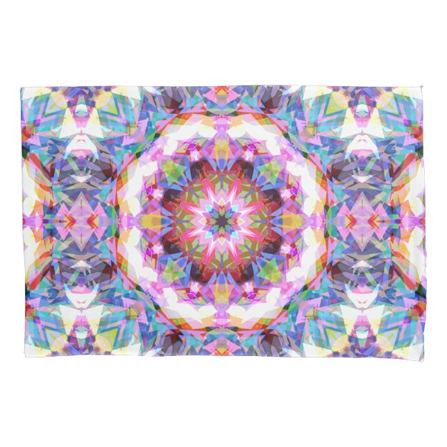 Whimsical Purple Blue Pink Colorful Pattern Pillowcase (Front)