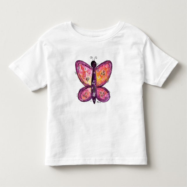 Whimsical Purple Butterfly Toddler T-Shirt (Front)