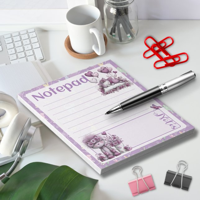 Whimsical Purple Cats Balloon Notes Design (Creator Uploaded)