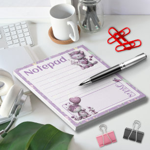 Whimsical Purple Cats Notes Design